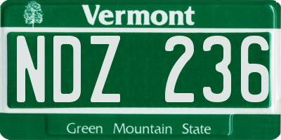 VT license plate NDZ236