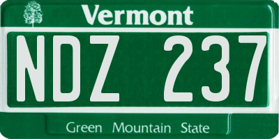 VT license plate NDZ237