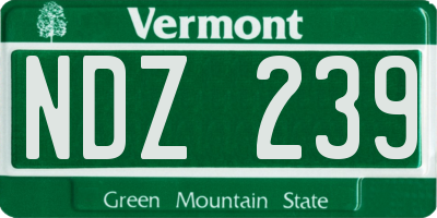 VT license plate NDZ239