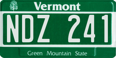 VT license plate NDZ241