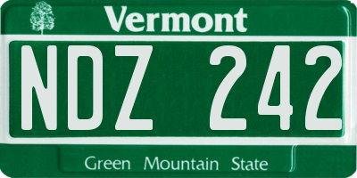 VT license plate NDZ242