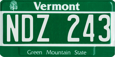 VT license plate NDZ243