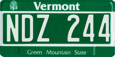 VT license plate NDZ244