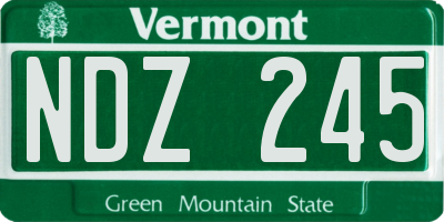 VT license plate NDZ245