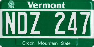 VT license plate NDZ247