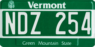 VT license plate NDZ254