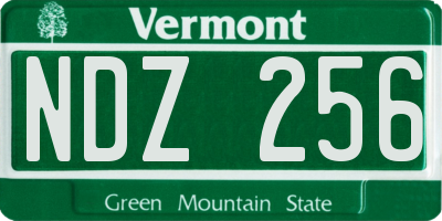 VT license plate NDZ256