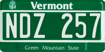 VT license plate NDZ257