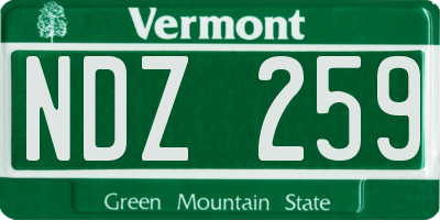 VT license plate NDZ259