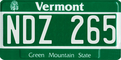VT license plate NDZ265