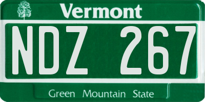 VT license plate NDZ267