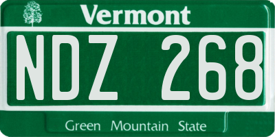VT license plate NDZ268