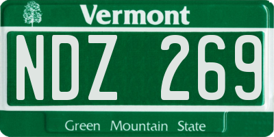 VT license plate NDZ269