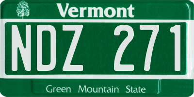 VT license plate NDZ271
