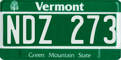 VT license plate NDZ273