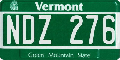 VT license plate NDZ276