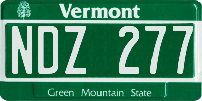 VT license plate NDZ277