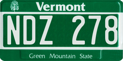 VT license plate NDZ278