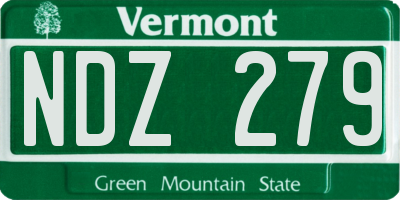 VT license plate NDZ279