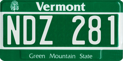 VT license plate NDZ281