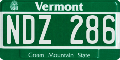 VT license plate NDZ286