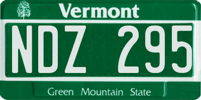 VT license plate NDZ295