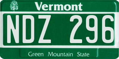 VT license plate NDZ296