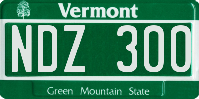 VT license plate NDZ300