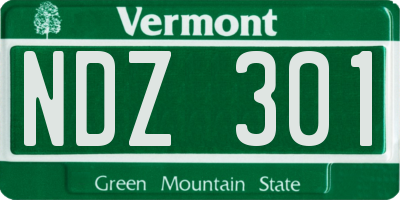 VT license plate NDZ301