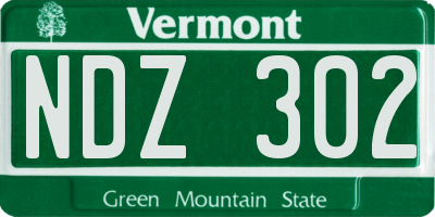 VT license plate NDZ302