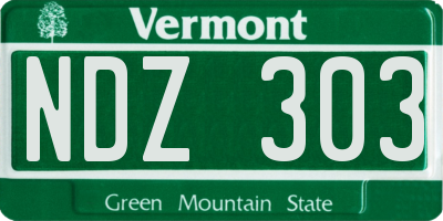 VT license plate NDZ303