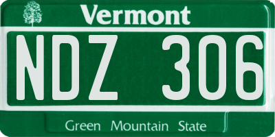VT license plate NDZ306