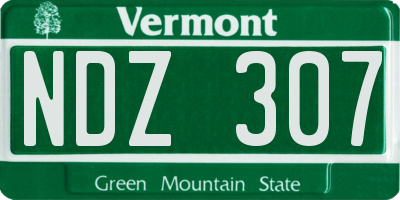 VT license plate NDZ307