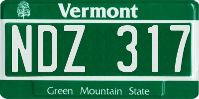 VT license plate NDZ317