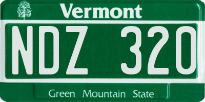 VT license plate NDZ320