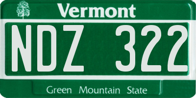 VT license plate NDZ322