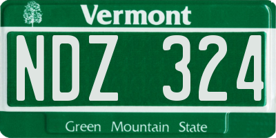VT license plate NDZ324