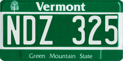 VT license plate NDZ325