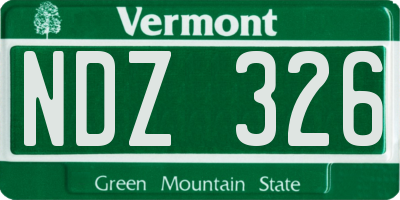 VT license plate NDZ326