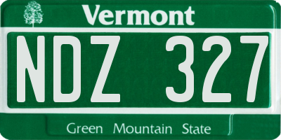 VT license plate NDZ327