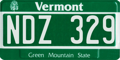 VT license plate NDZ329