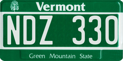 VT license plate NDZ330