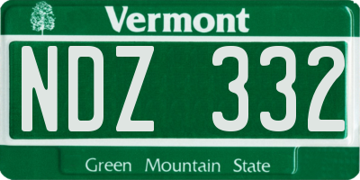 VT license plate NDZ332