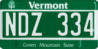 VT license plate NDZ334