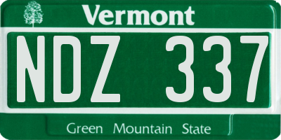 VT license plate NDZ337