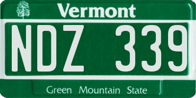 VT license plate NDZ339