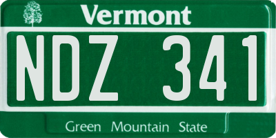 VT license plate NDZ341