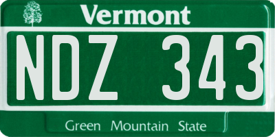 VT license plate NDZ343