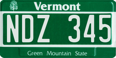 VT license plate NDZ345