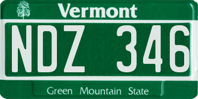 VT license plate NDZ346